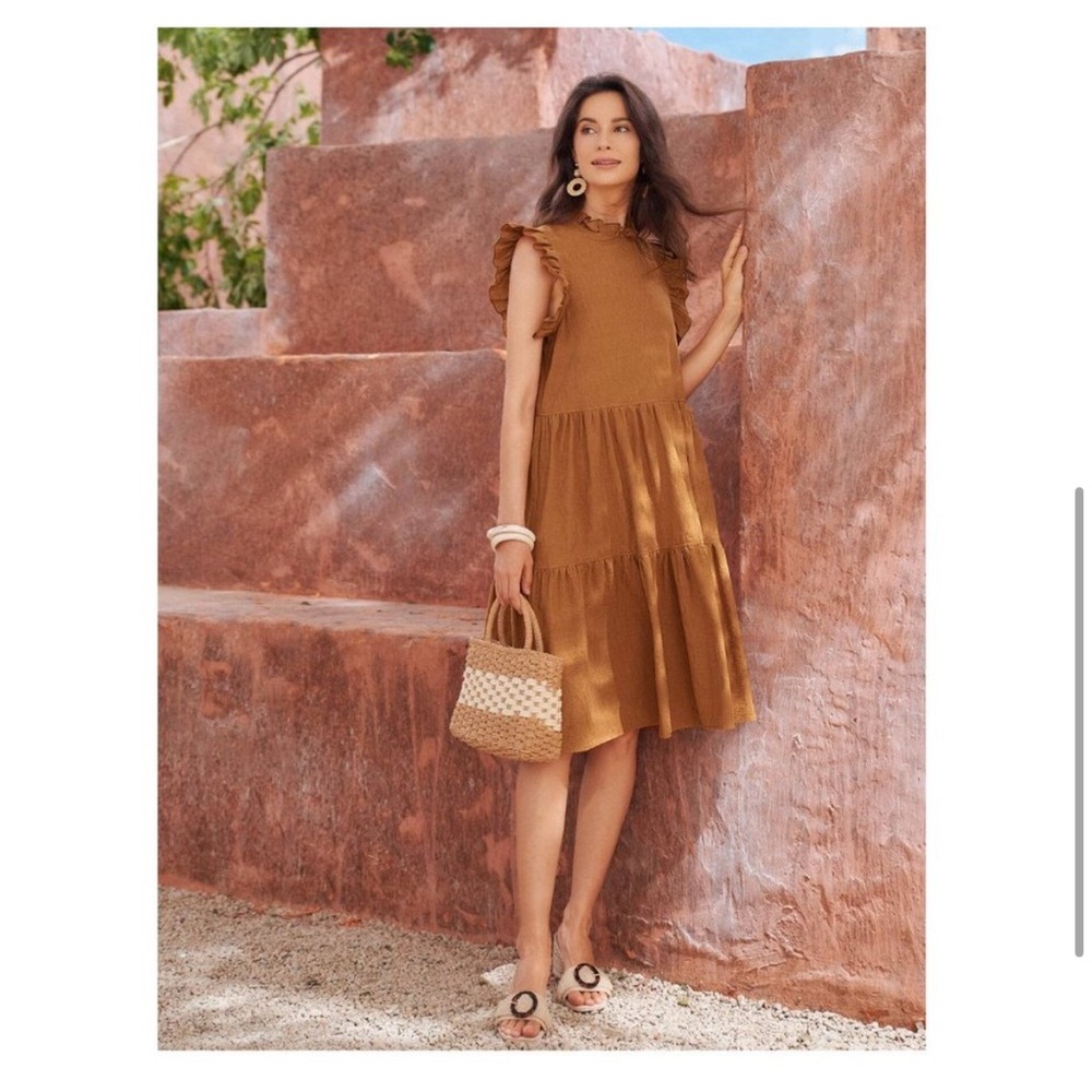 Rust Smock Dress. - Picture 4 of 5